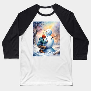 Building a snowman Baseball T-Shirt